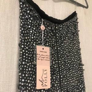 Oh Polly Sparkly Gray Dress